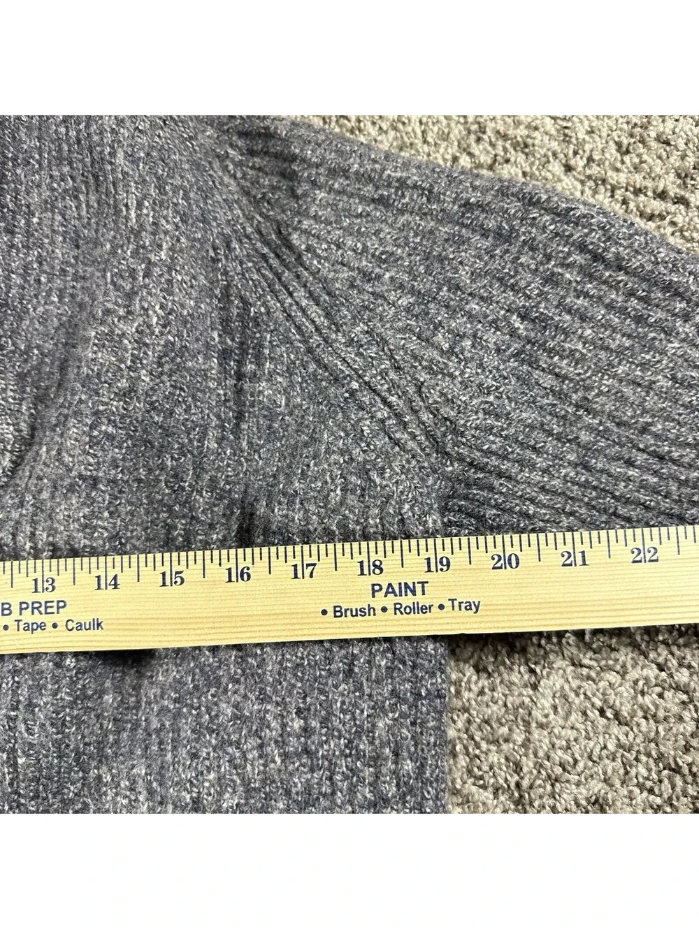 J.Crew Rugged Merino Wool Blend Cardigan Unisex Large  Gray Button Sweater